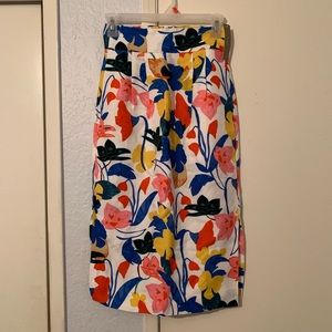 J. Crew Pintucked Midi Skirt In Morning Floral
